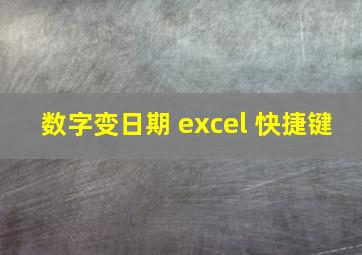 数字变日期 excel 快捷键